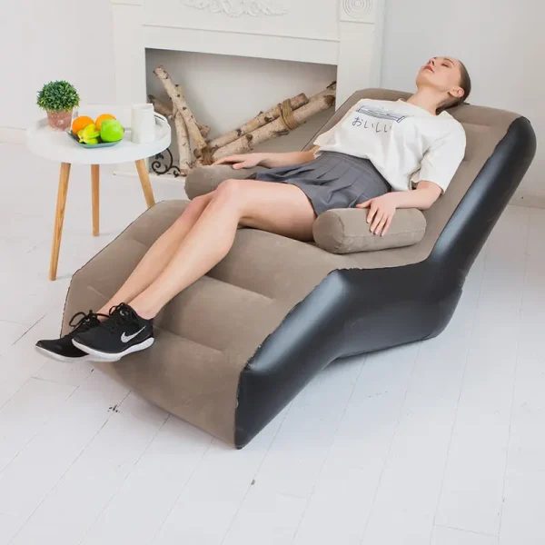Inflatable Chair Sofa with Household Air Pump, S-Shape Air Sofa Inflatable Couch - Image 8
