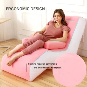Inflatable Chair Sofa with Household Air Pump, S-Shape Air Sofa Inflatable Couch