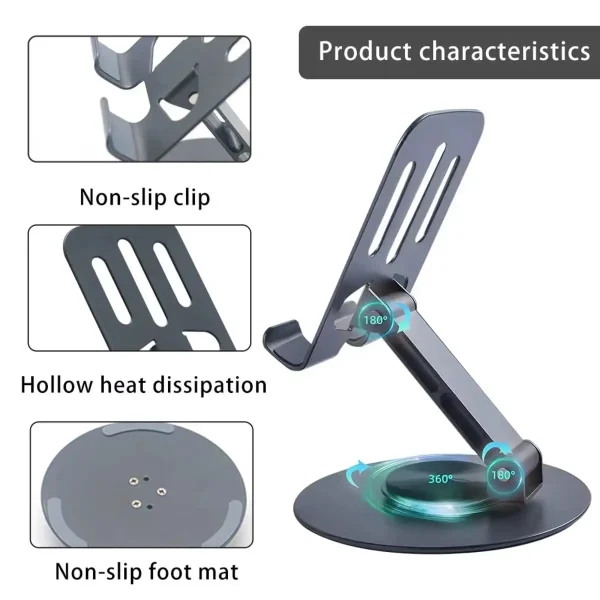 Multifunctional Metal Mobile Stand With 360° Rotation - Image 4