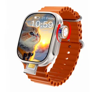 CD21/S21 Android Smart Watch – Super AMOLED Display, 8GB RAM, 128GB Storage, Side Fingerprint Sensor, 180° Rotating 12MP Camera