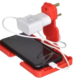 Foldable Wall Mount Holder Stand, Mobile Holder Charging Stand with 3 pin Plug, Just Fit in Socket and Hang for All Smartphones